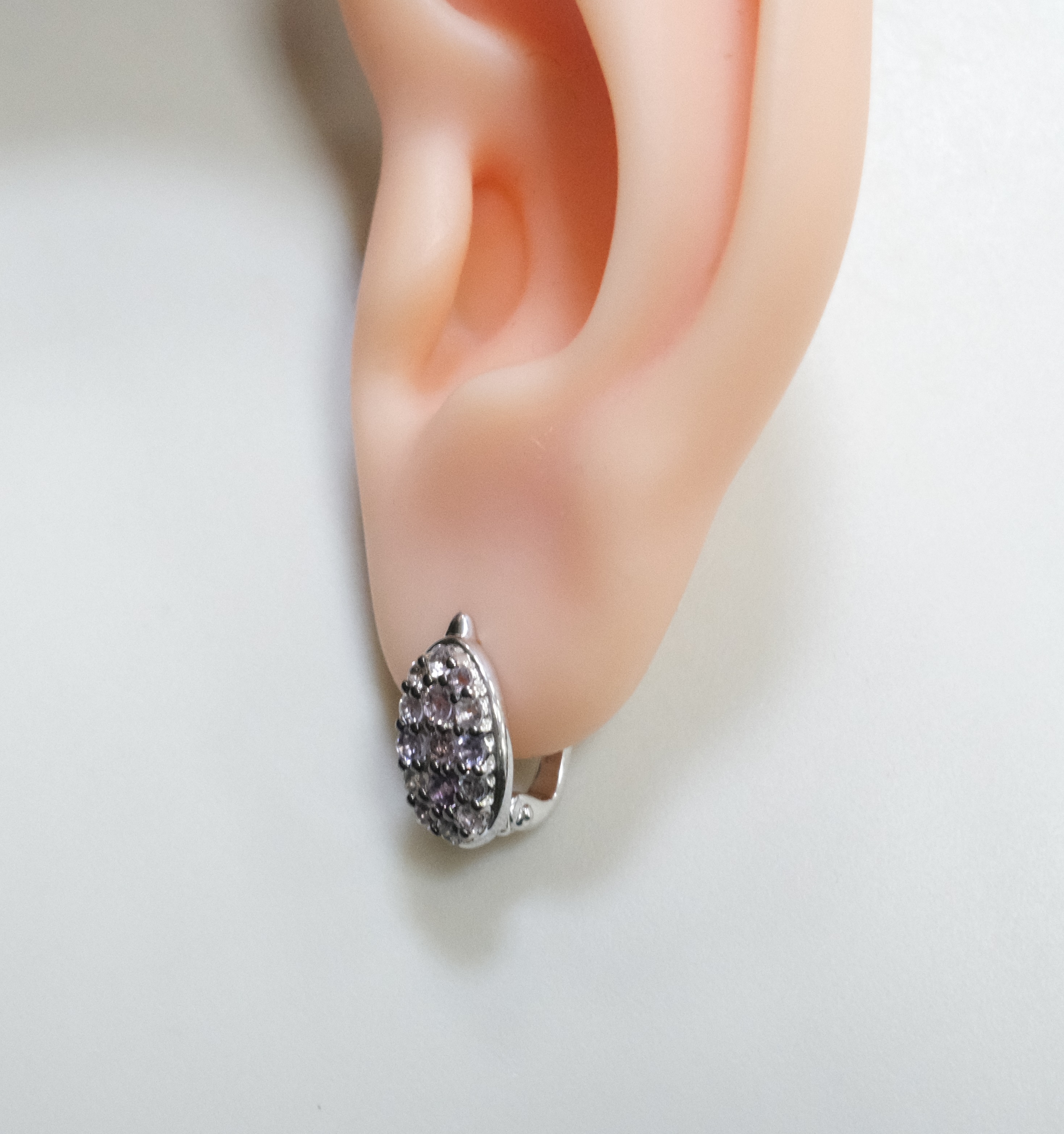 Серебряные серьги с цветной шпинелью